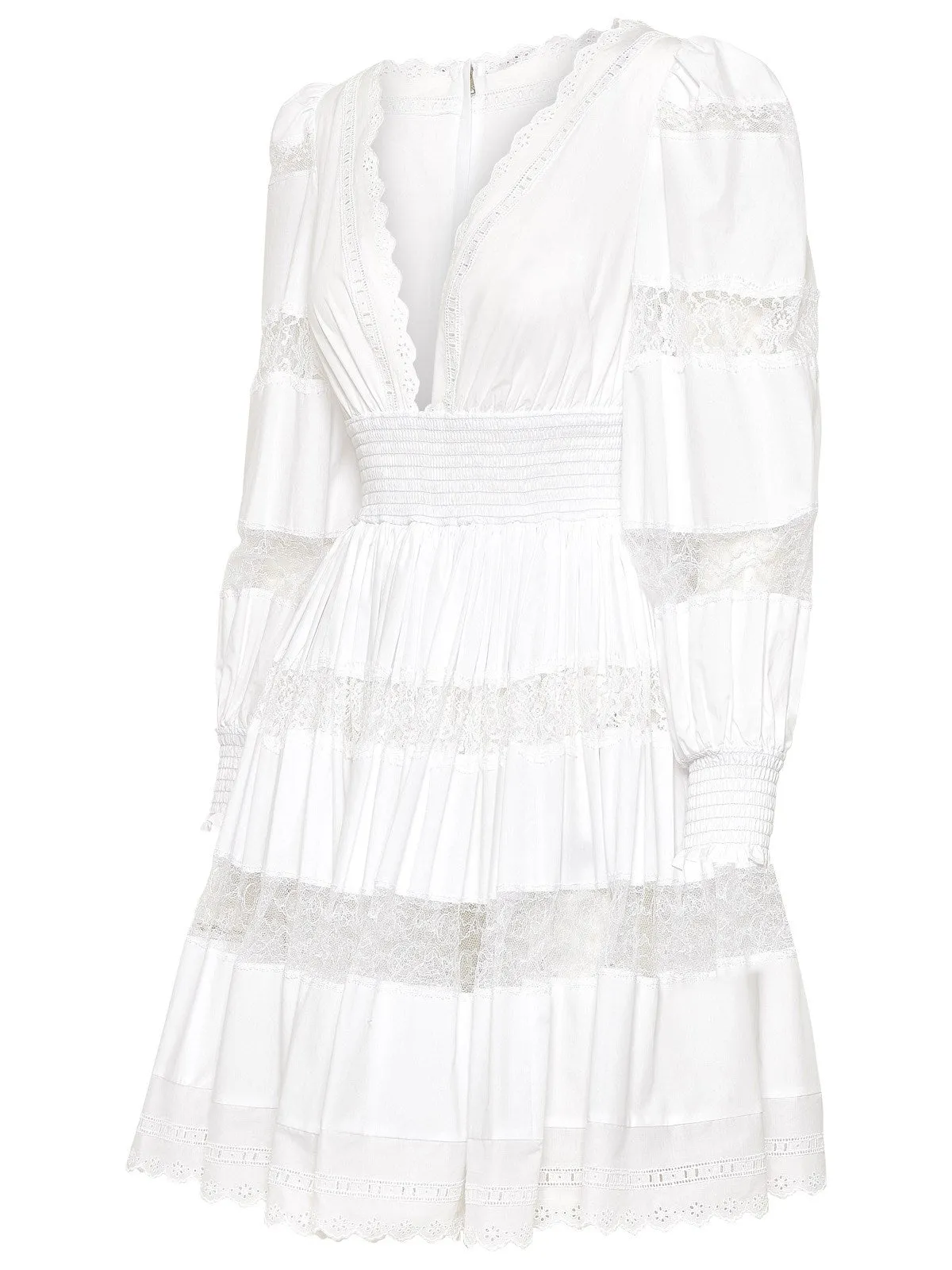 Dolce & Gabbana Lace Detailed Poplin Mini Dress
