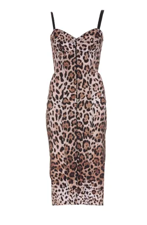 Dolce & Gabbana Leopard Print Midi Dress