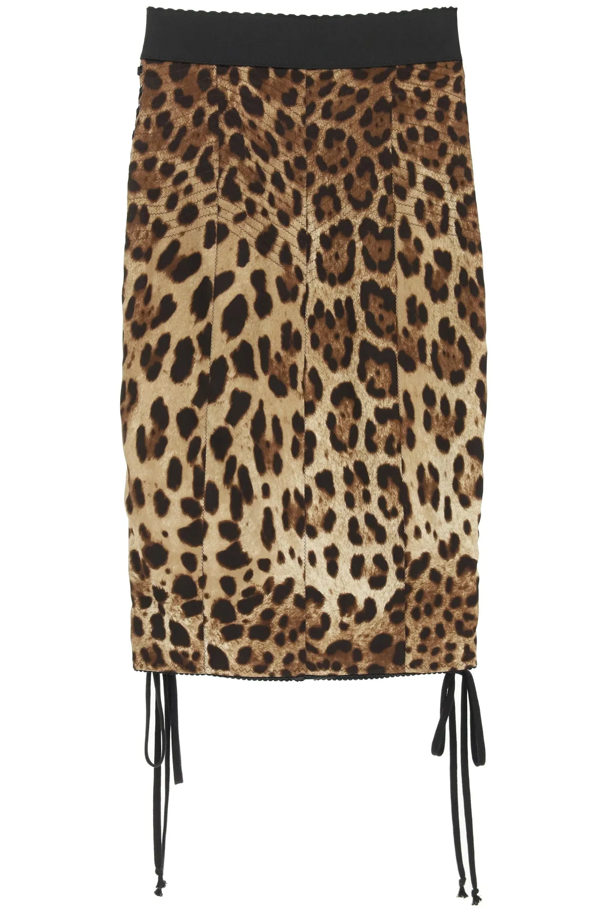 Dolce & Gabbana Leopard-Printed Satin Midi Skirt