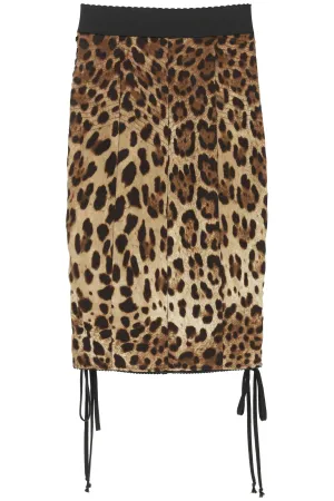 Dolce & Gabbana Leopard-Printed Satin Midi Skirt