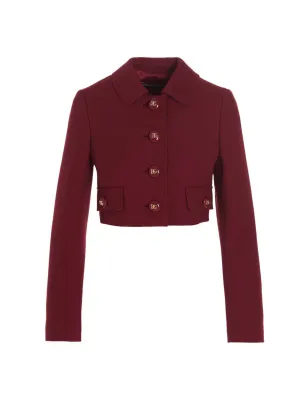 Dolce & Gabbana Logo Detailed Button Cropped Jacket
