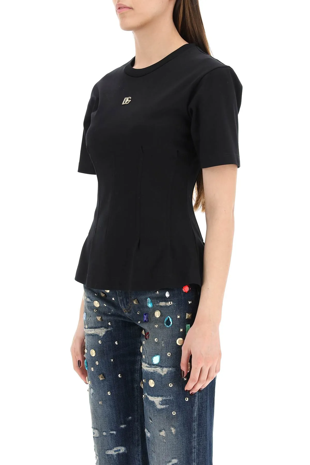 Dolce & Gabbana Logo Plaque Crewneck T-Shirt