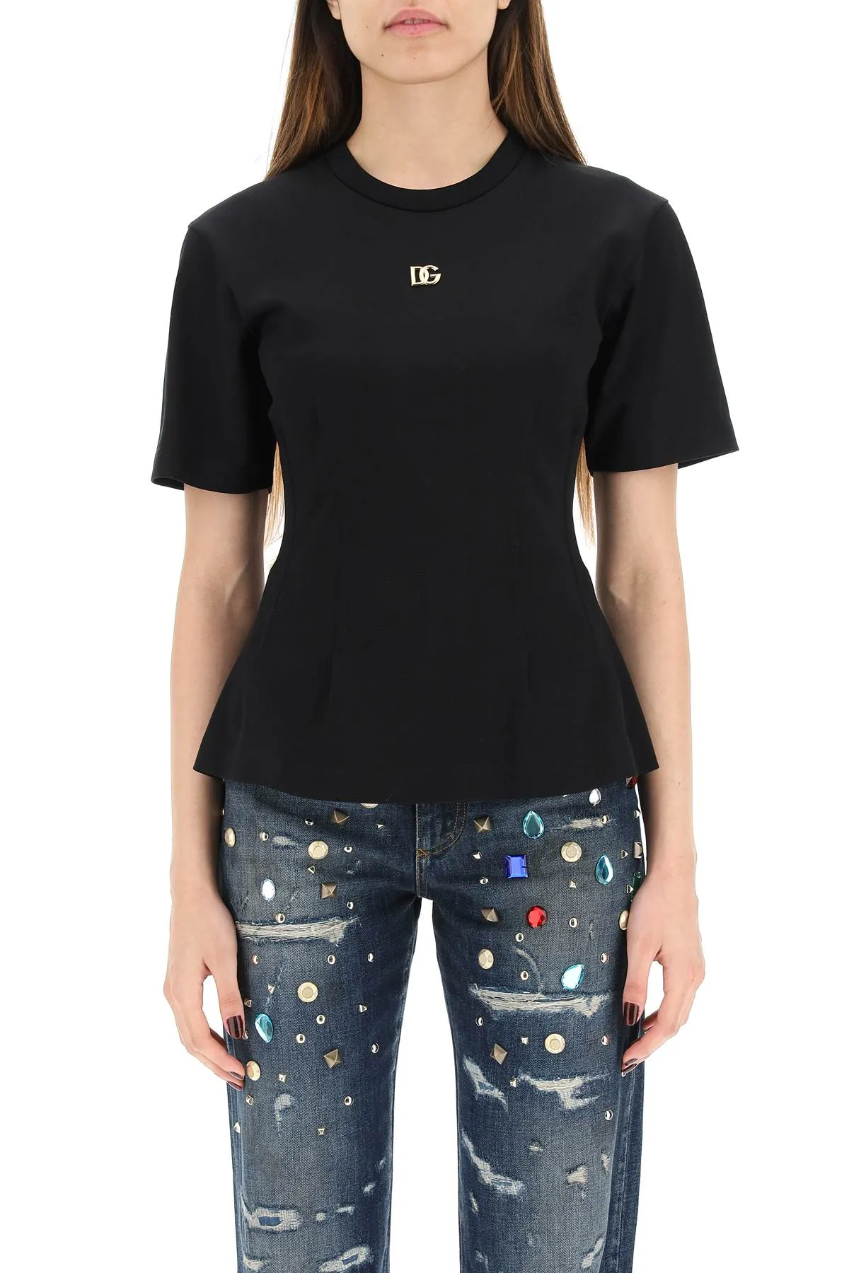 Dolce & Gabbana Logo Plaque Crewneck T-Shirt