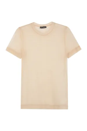 Dolce & Gabbana Monogram Patterned Mesh T-Shirt