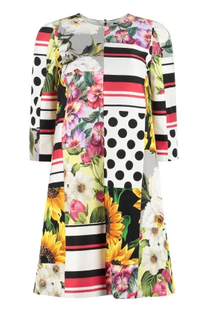Dolce & Gabbana Patchwork Print Midi Dress