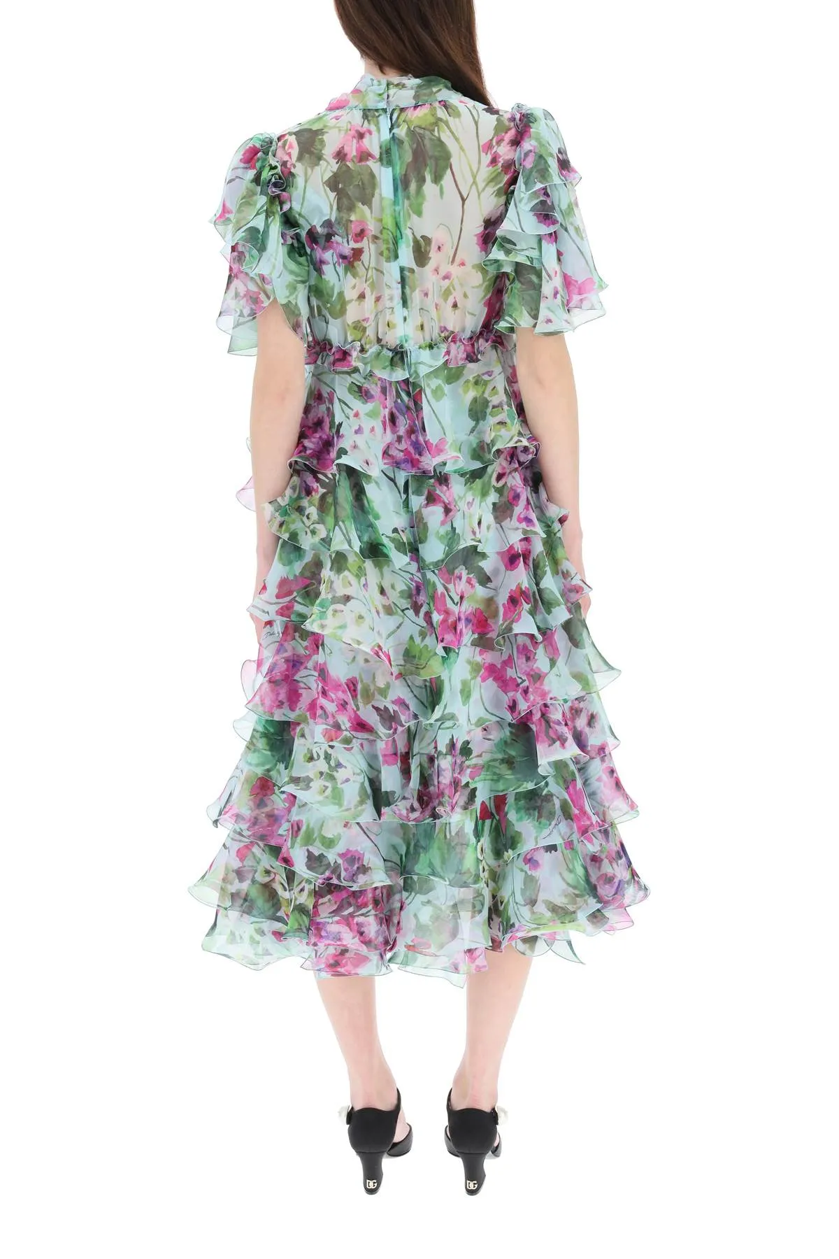Dolce & Gabbana Ruffled Chiffon Midi Dress