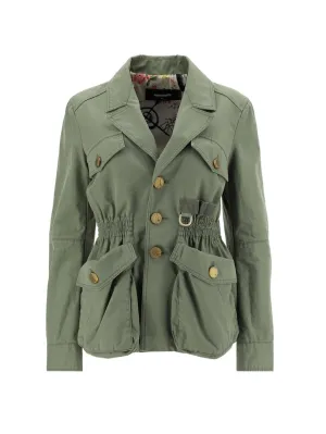 Dsquared2 Buttoned V-Neck Fitted Jacket