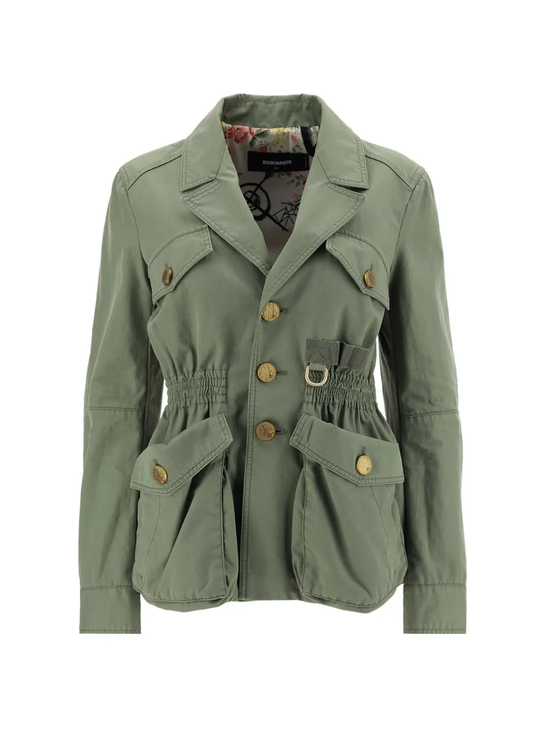 Dsquared2 Buttoned V-Neck Fitted Jacket