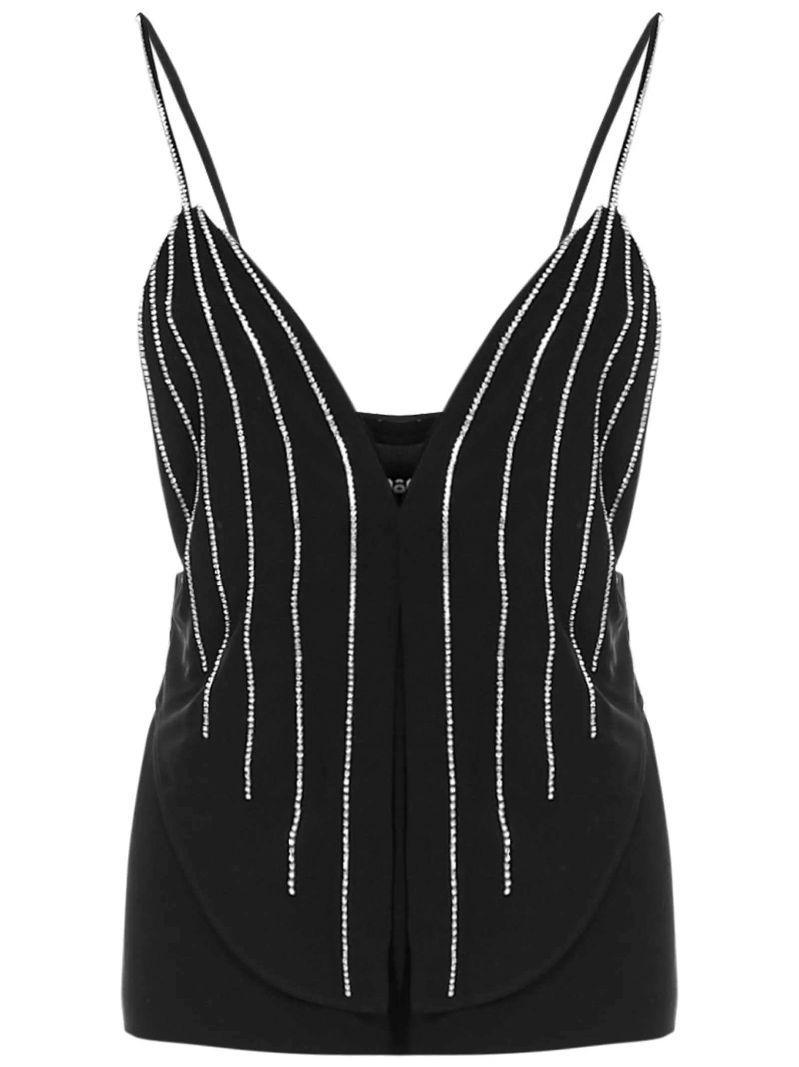 Dsquared2 Crystal Embellished V-Neck Low Back Top