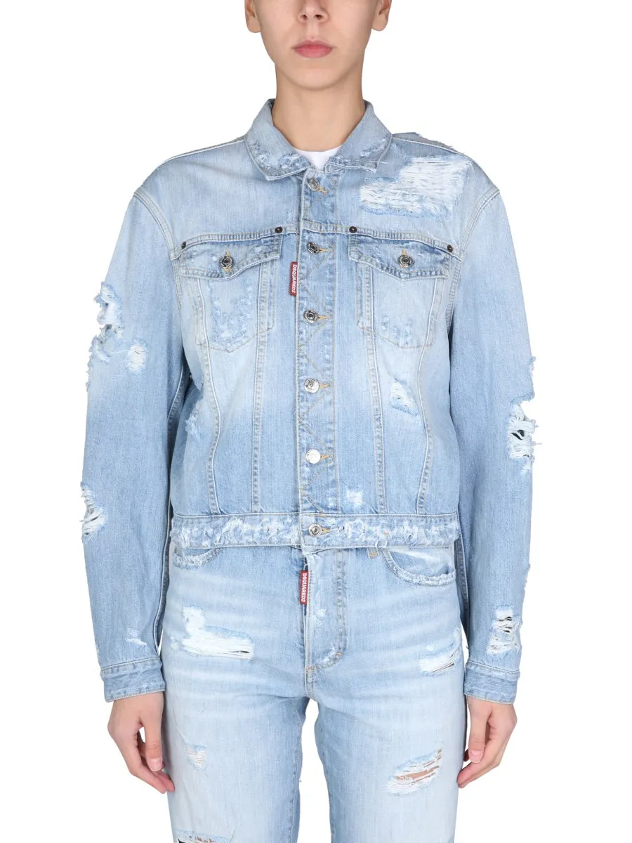 Dsquared2 Distressed Denim Jacket