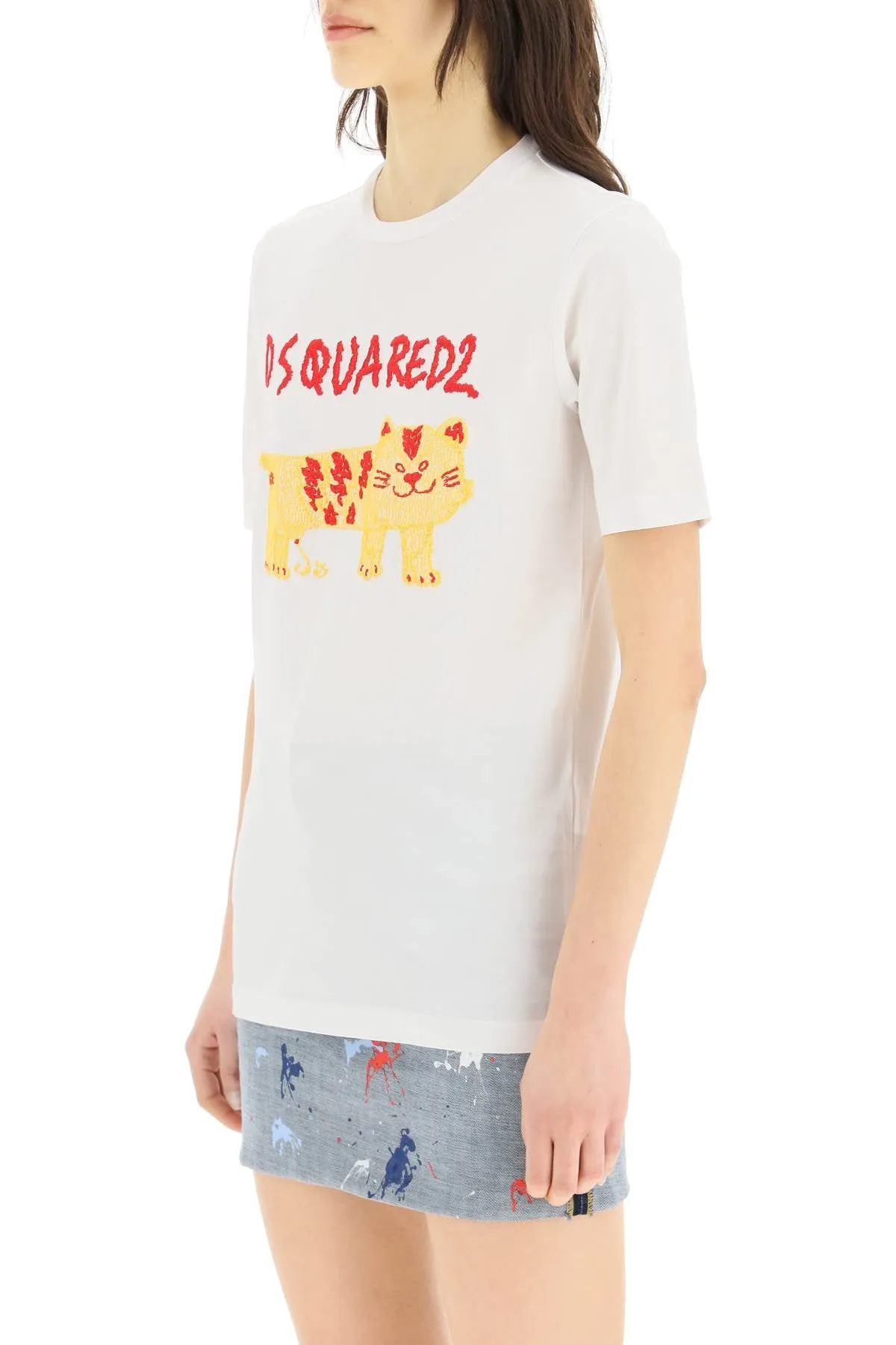 Dsquared2 Logo Embroidered Crewneck T-Shirt
