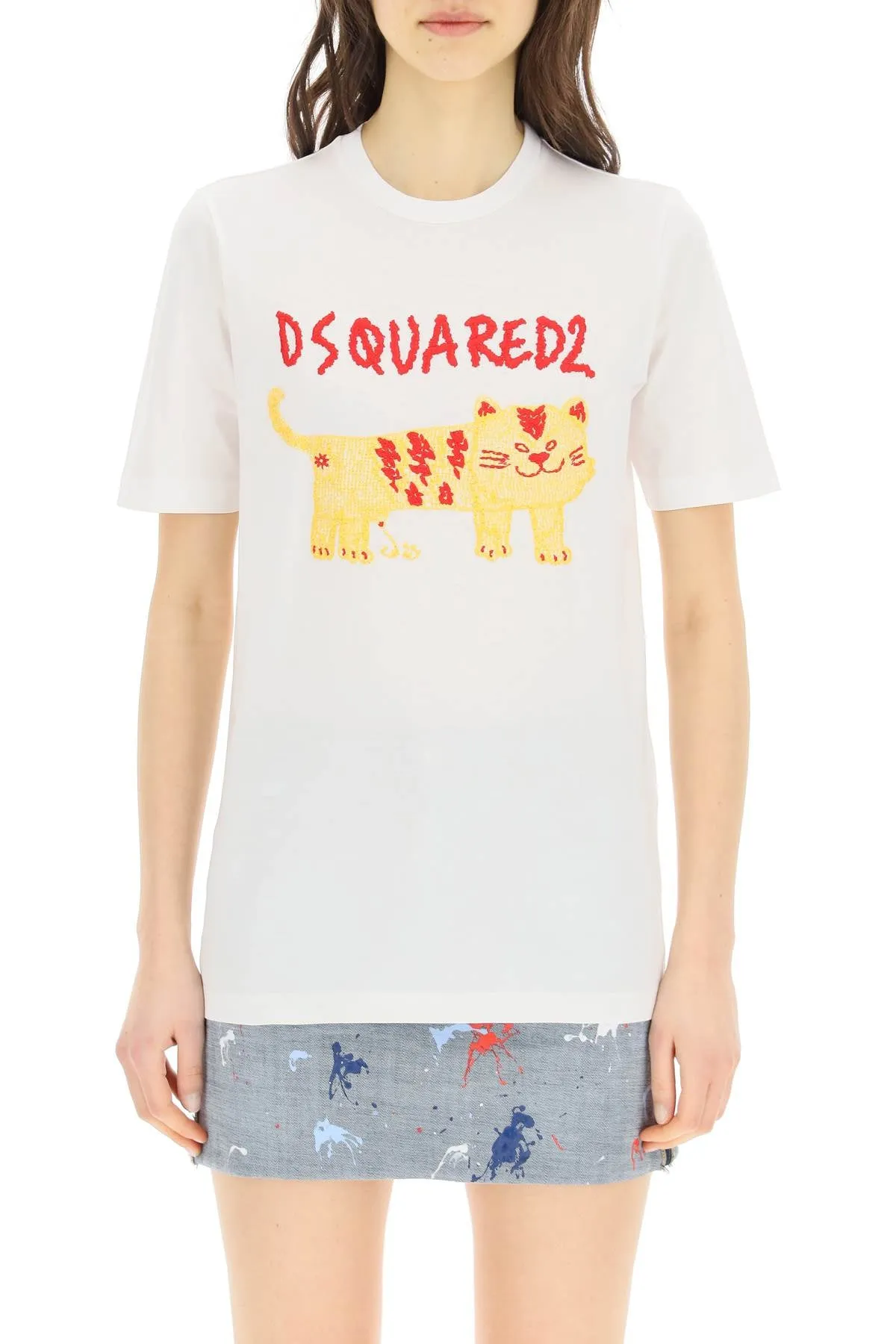 Dsquared2 Logo Embroidered Crewneck T-Shirt