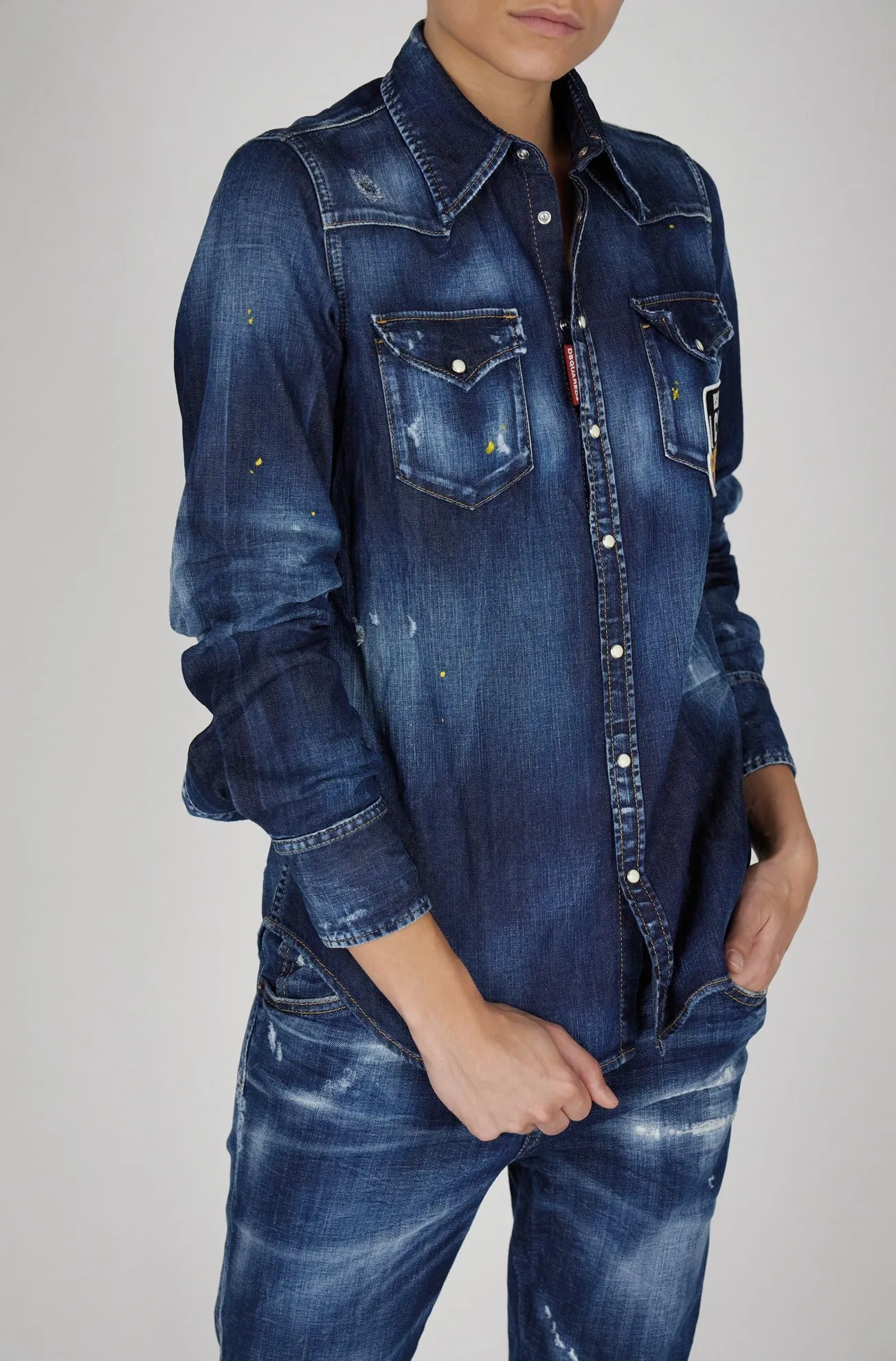 Dsquared2 Logo Patch Distressed Jacket
