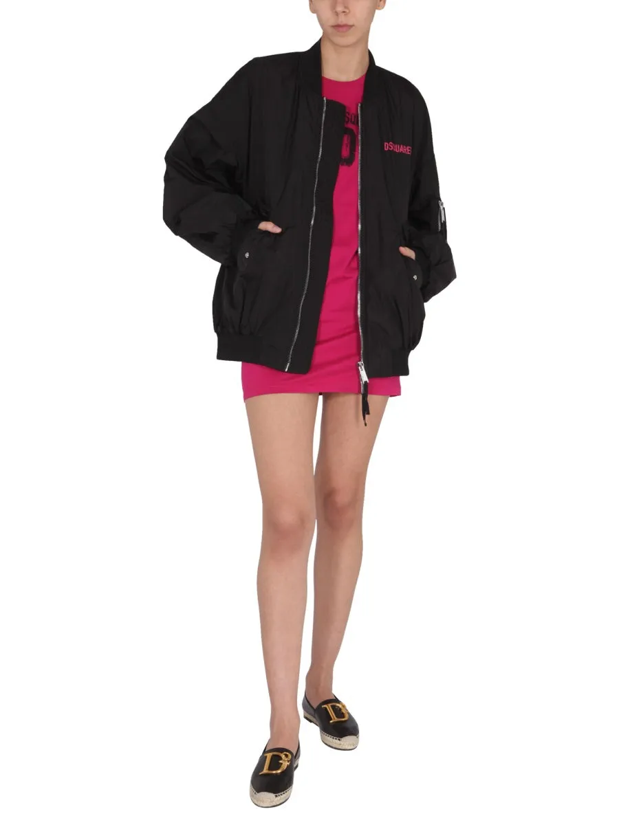 Dsquared2 Logo Printed Zip-Up Jacket