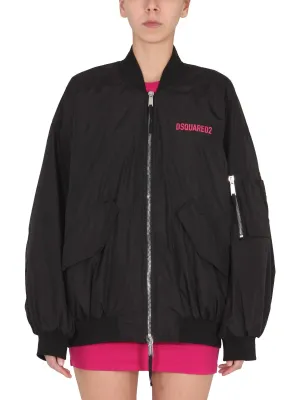 Dsquared2 Logo Printed Zip-Up Jacket