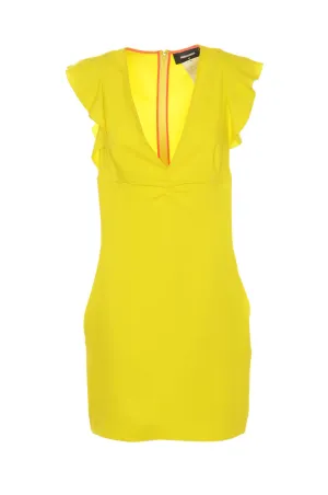 Dsquared2 Ruffled V-Neck Mini Dress