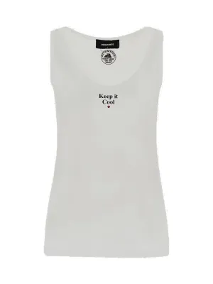 Dsquared2 Slogan Print Scoop Neck Tank Top
