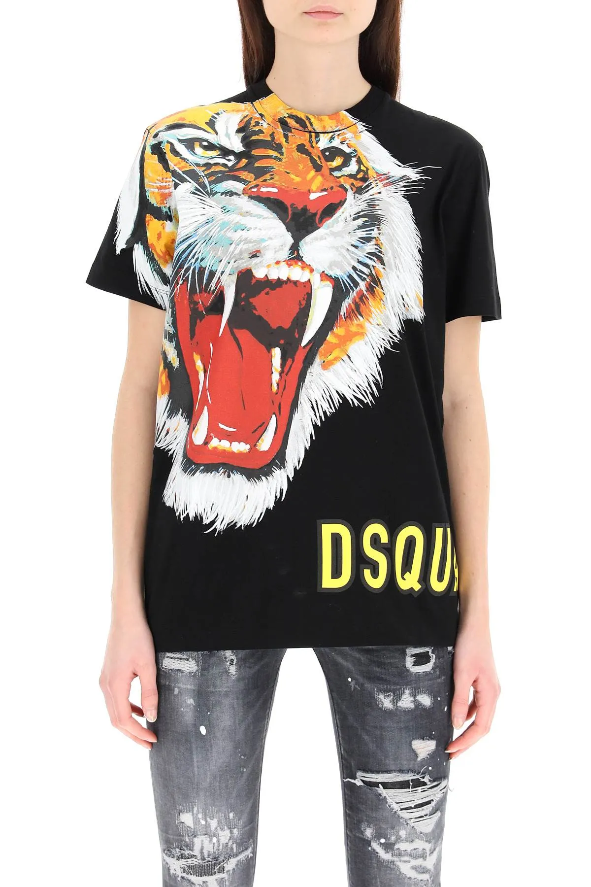 Dsquared2 Tiger Printed Crewneck T-Shirt