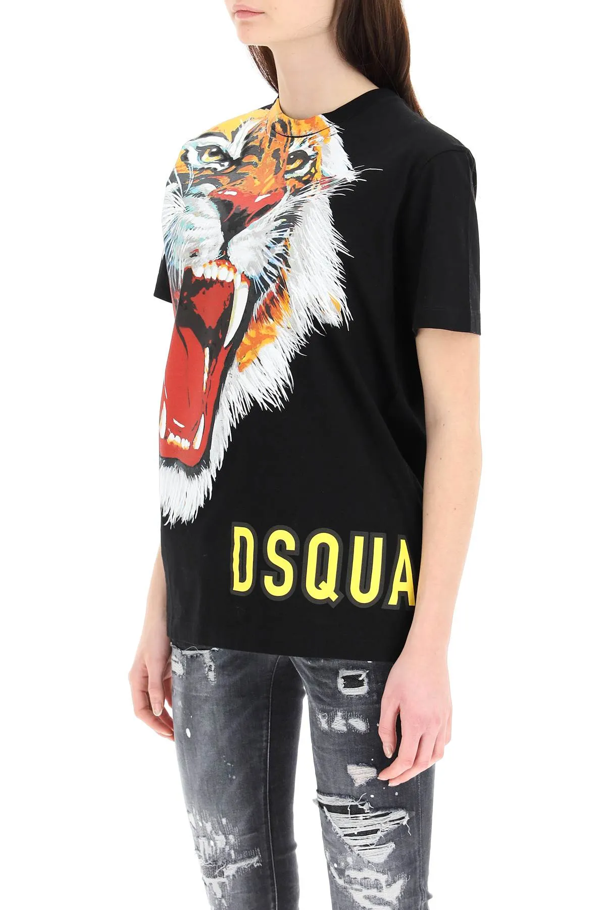 Dsquared2 Tiger Printed Crewneck T-Shirt