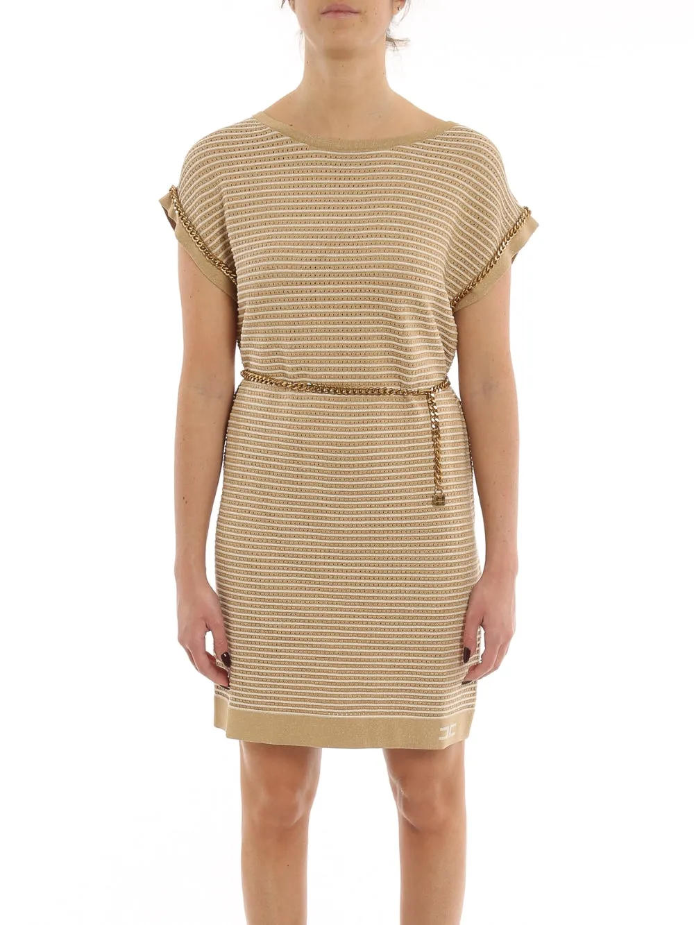 Elisabetta Franchi Chain-Belt Waisted Boxy Dress