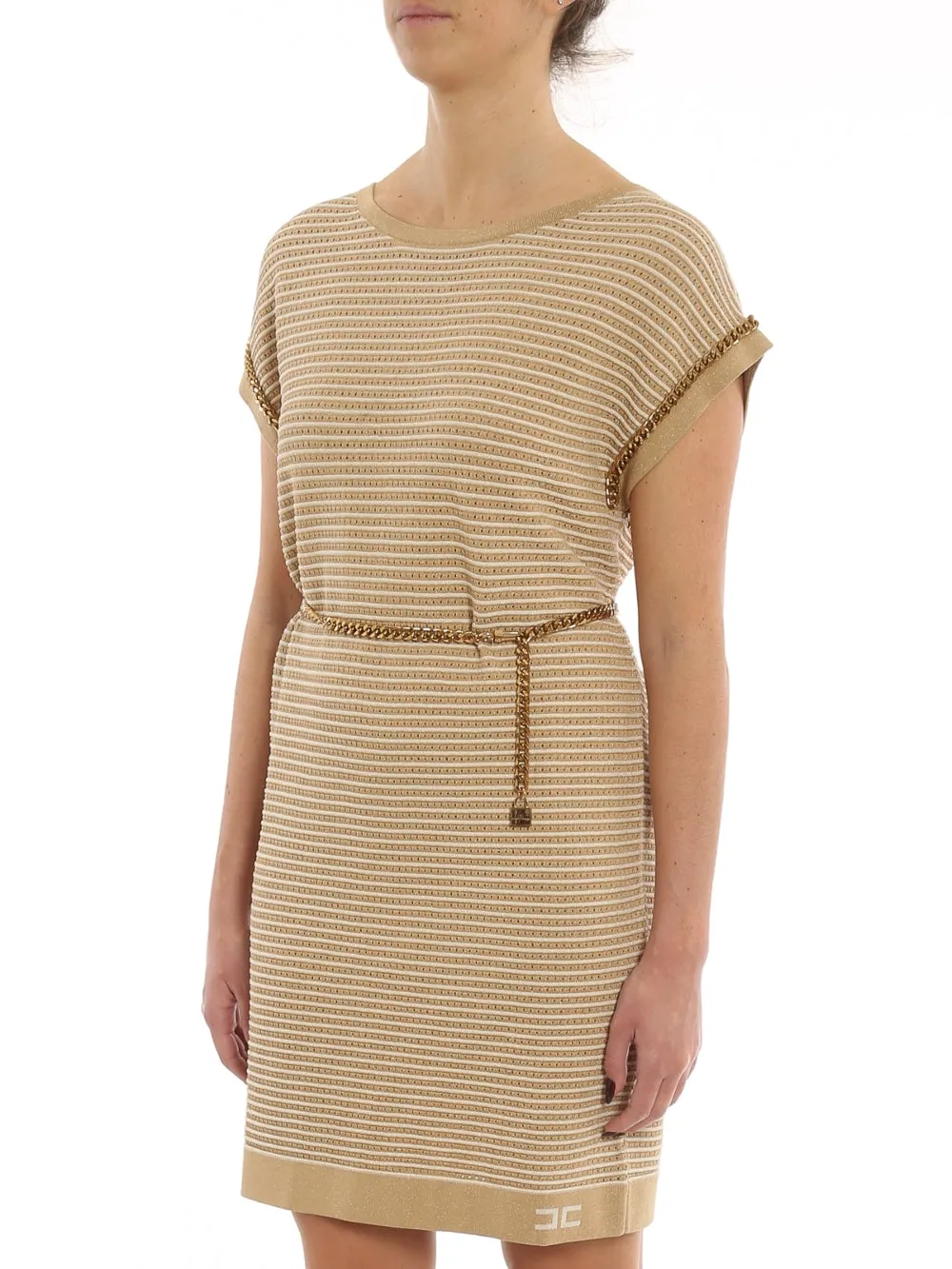 Elisabetta Franchi Chain-Belt Waisted Boxy Dress