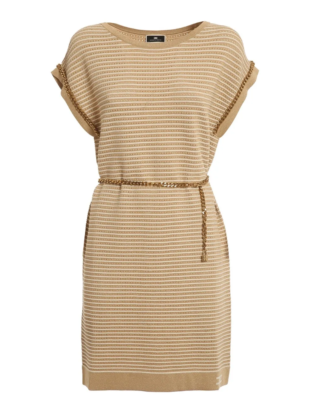 Elisabetta Franchi Chain-Belt Waisted Boxy Dress