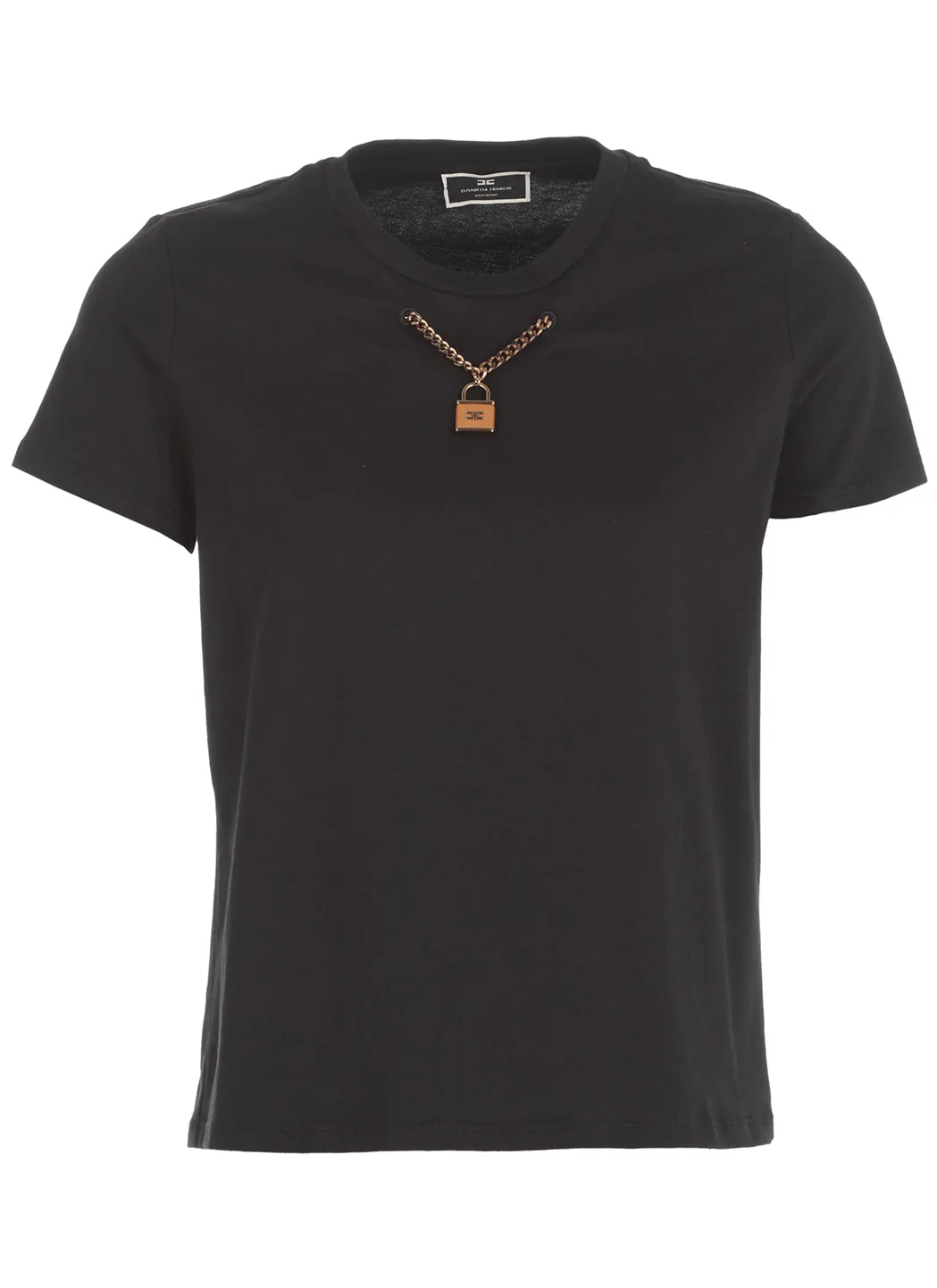 Elisabetta Franchi Chain Detailed Crewneck T-Shirt