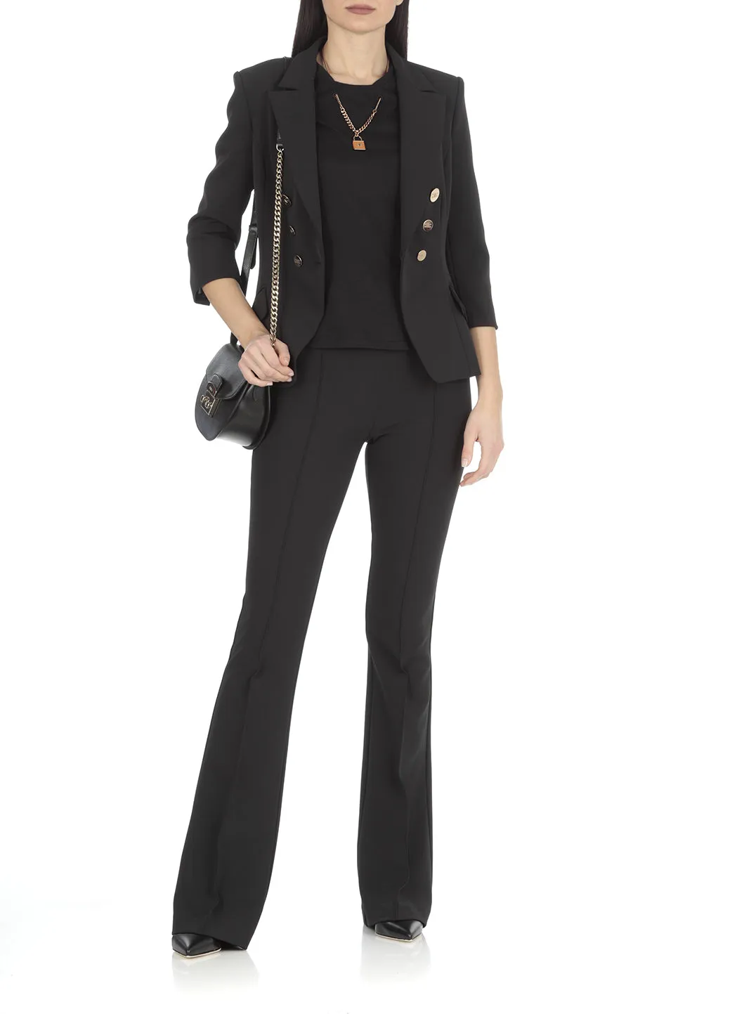 Elisabetta Franchi Chain Detailed Crewneck T-Shirt