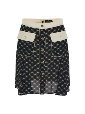Elisabetta Franchi High Waist Buttoned Mini Skirt