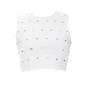 Elisabetta Franchi Logo Embellished Tank Top