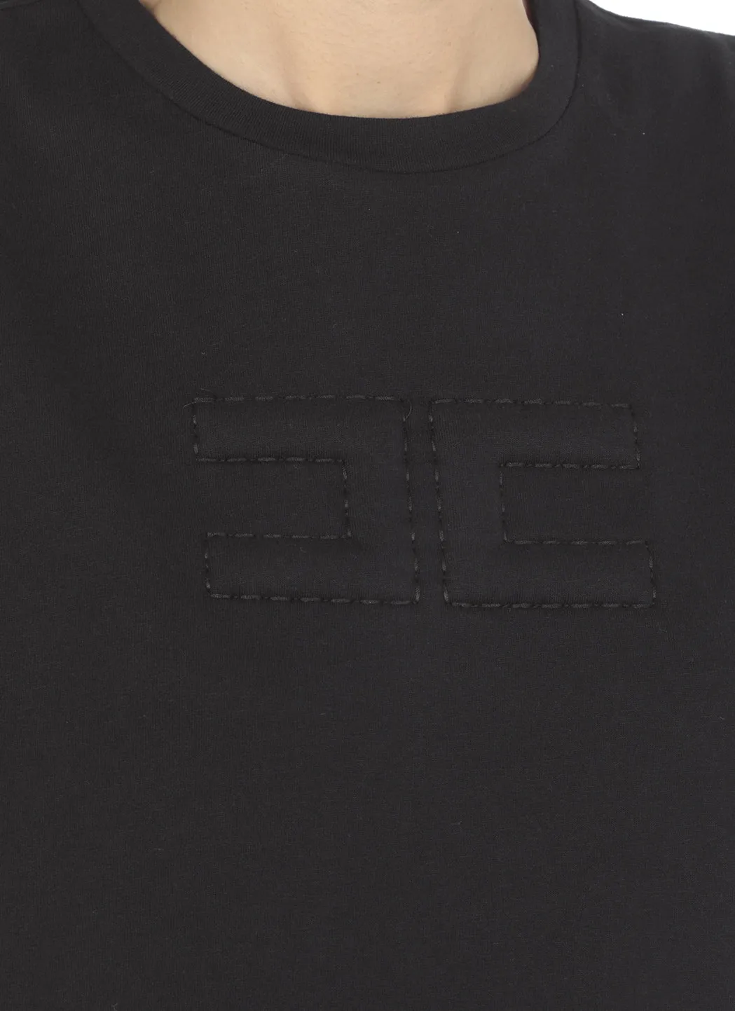 Elisabetta Franchi Logo Embossed Crewneck T-Shirt