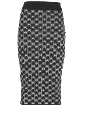 Elisabetta Franchi Logo Jacquard Knitted Pencil Skirt