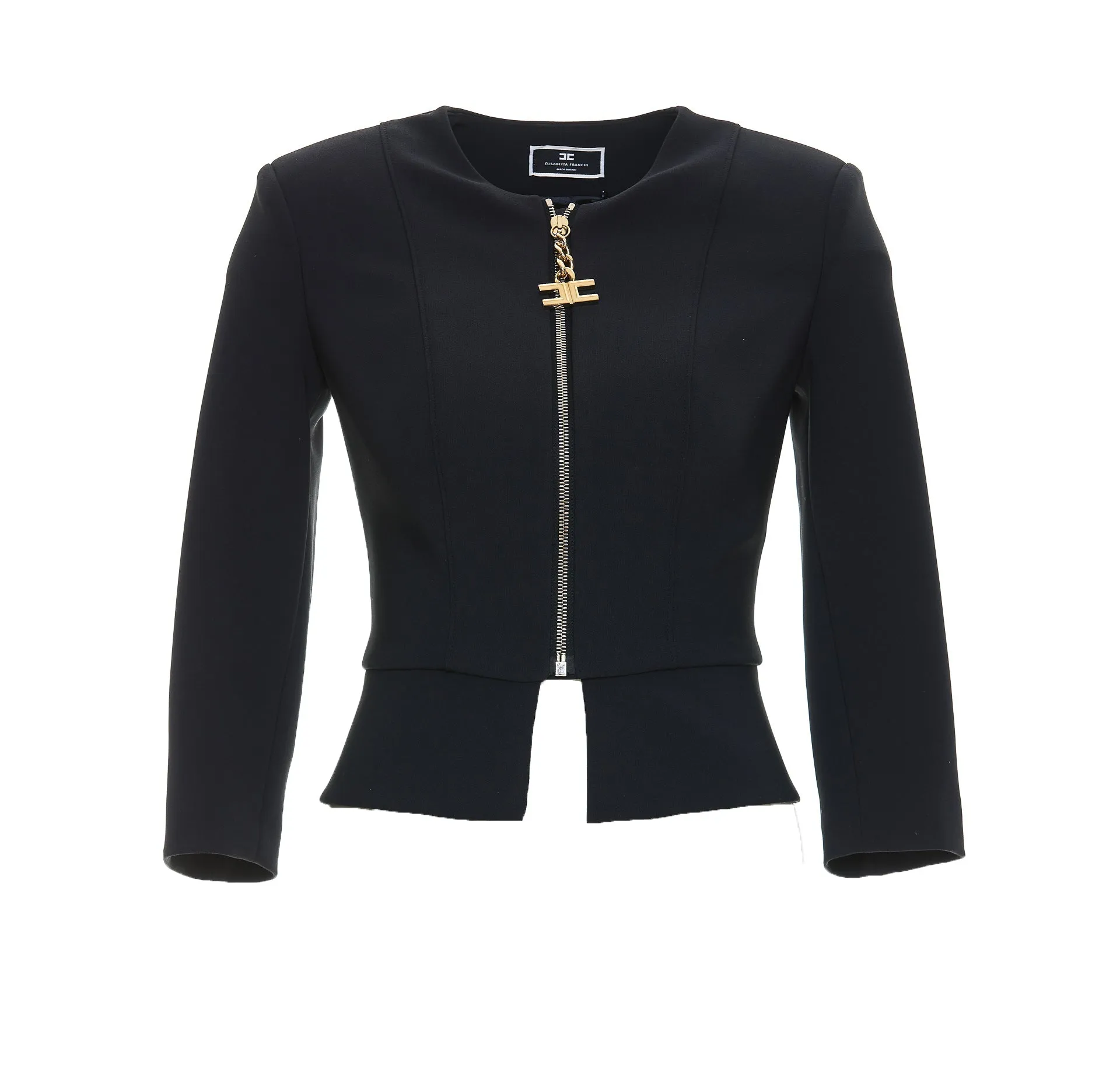 Elisabetta Franchi Logo Plaque Zip-Up Jacket