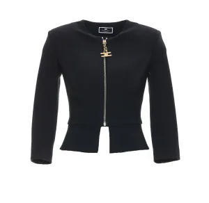 Elisabetta Franchi Logo Plaque Zip-Up Jacket
