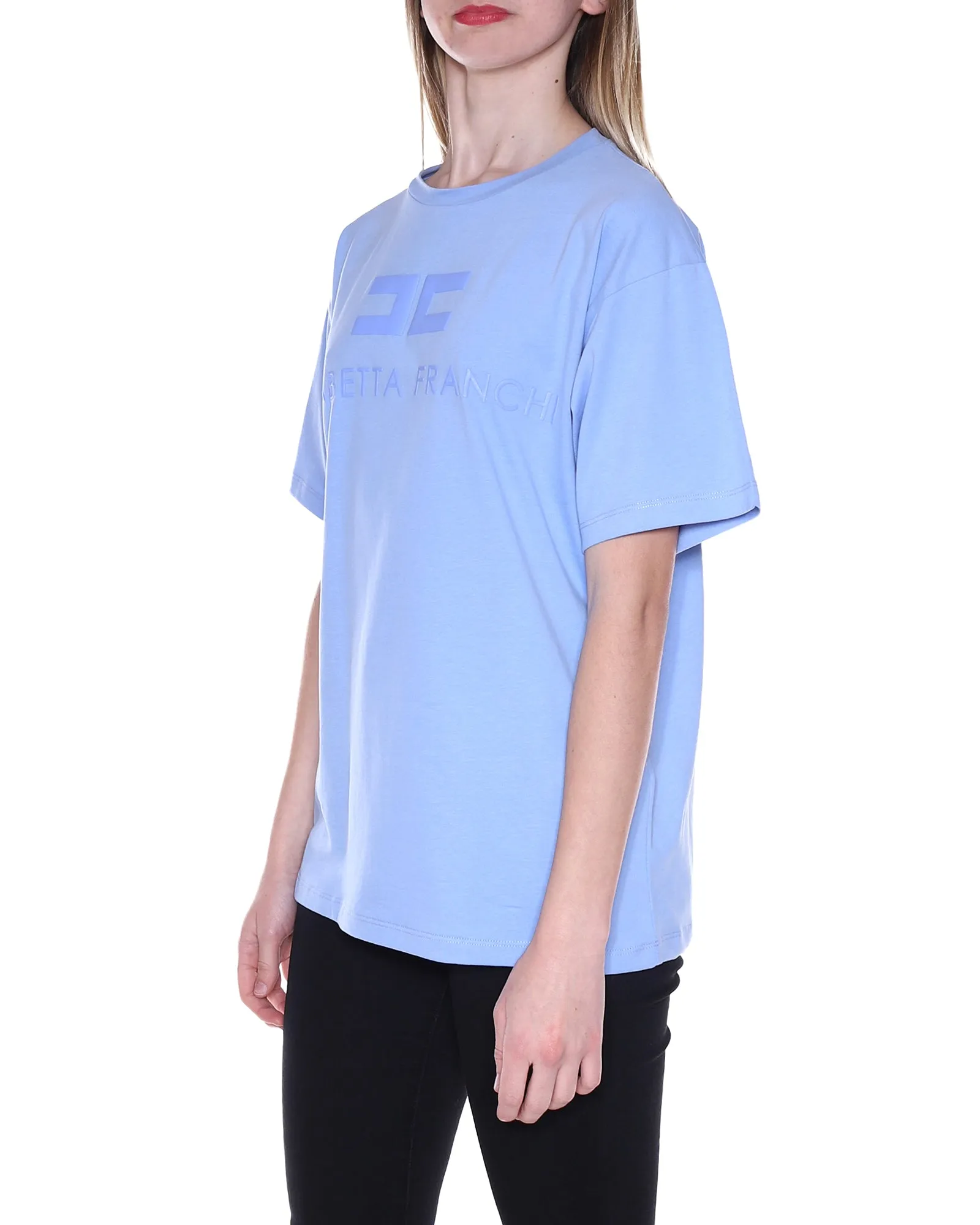 Elisabetta Franchi Logo Printed Crewneck T-Shirt