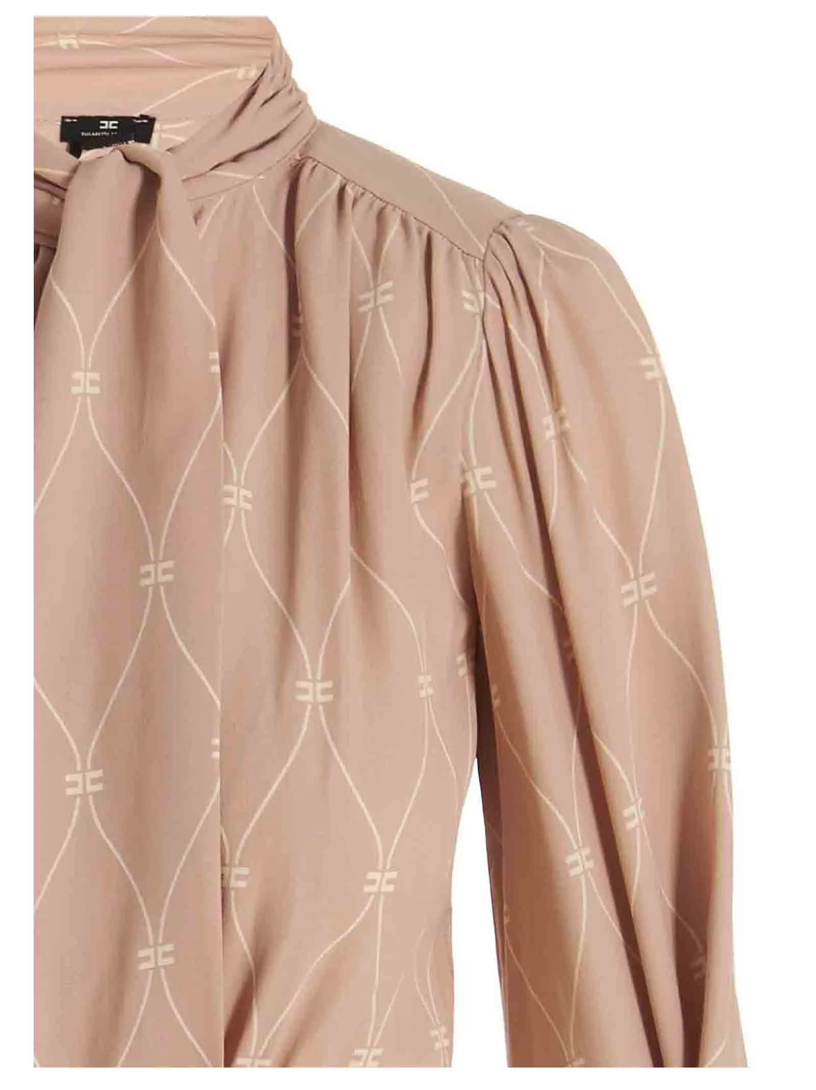 Elisabetta Franchi Scarf Collared Shirt Dress