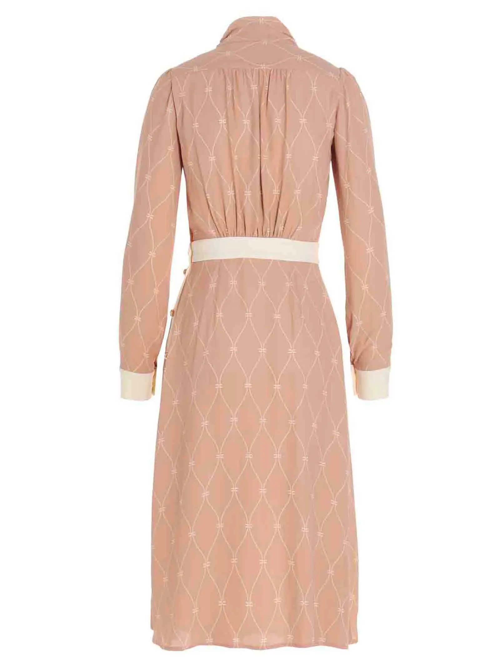 Elisabetta Franchi Scarf Collared Shirt Dress