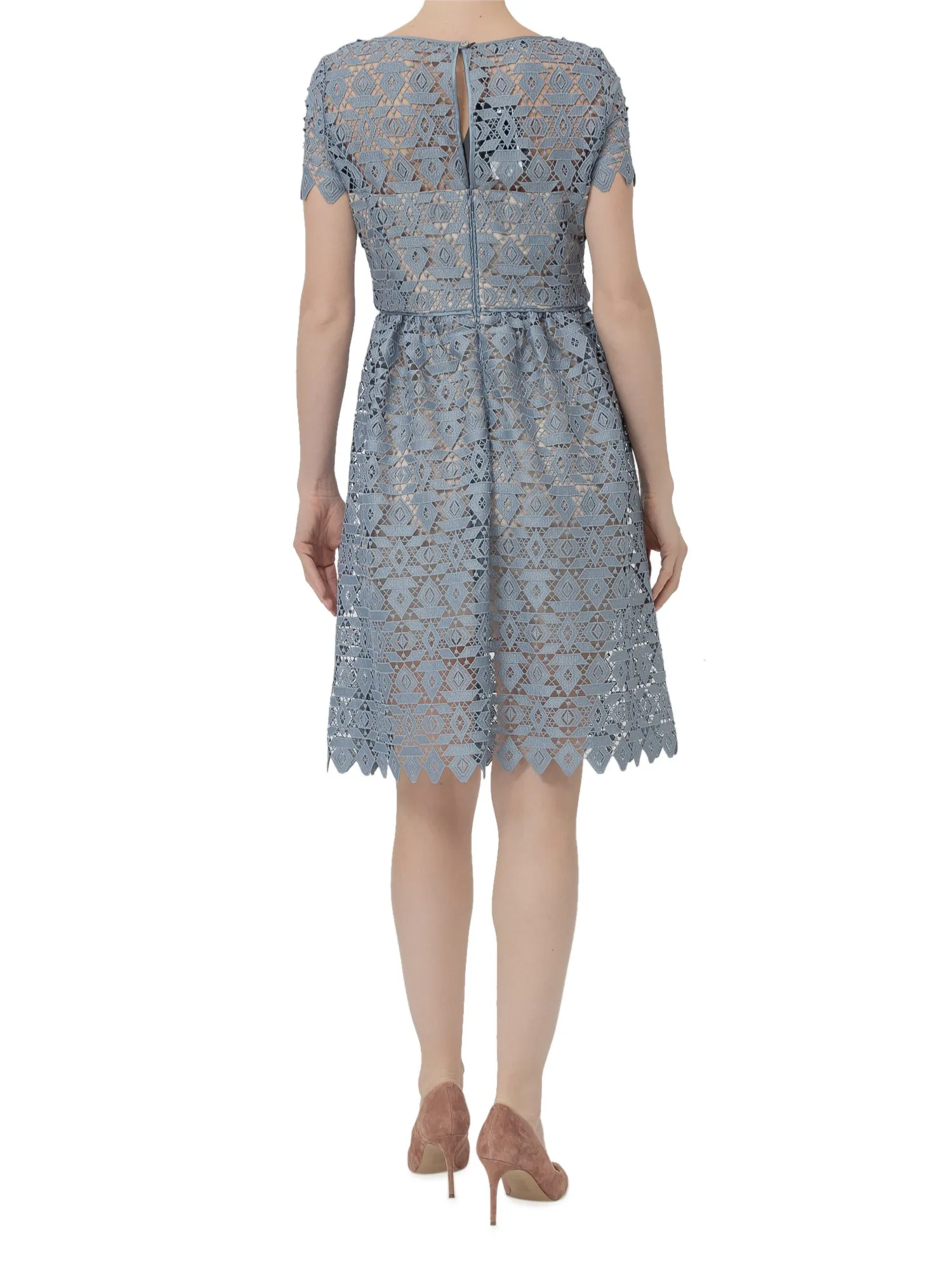 Emporio Armani Macrame Short-Sleeved Midi Dress