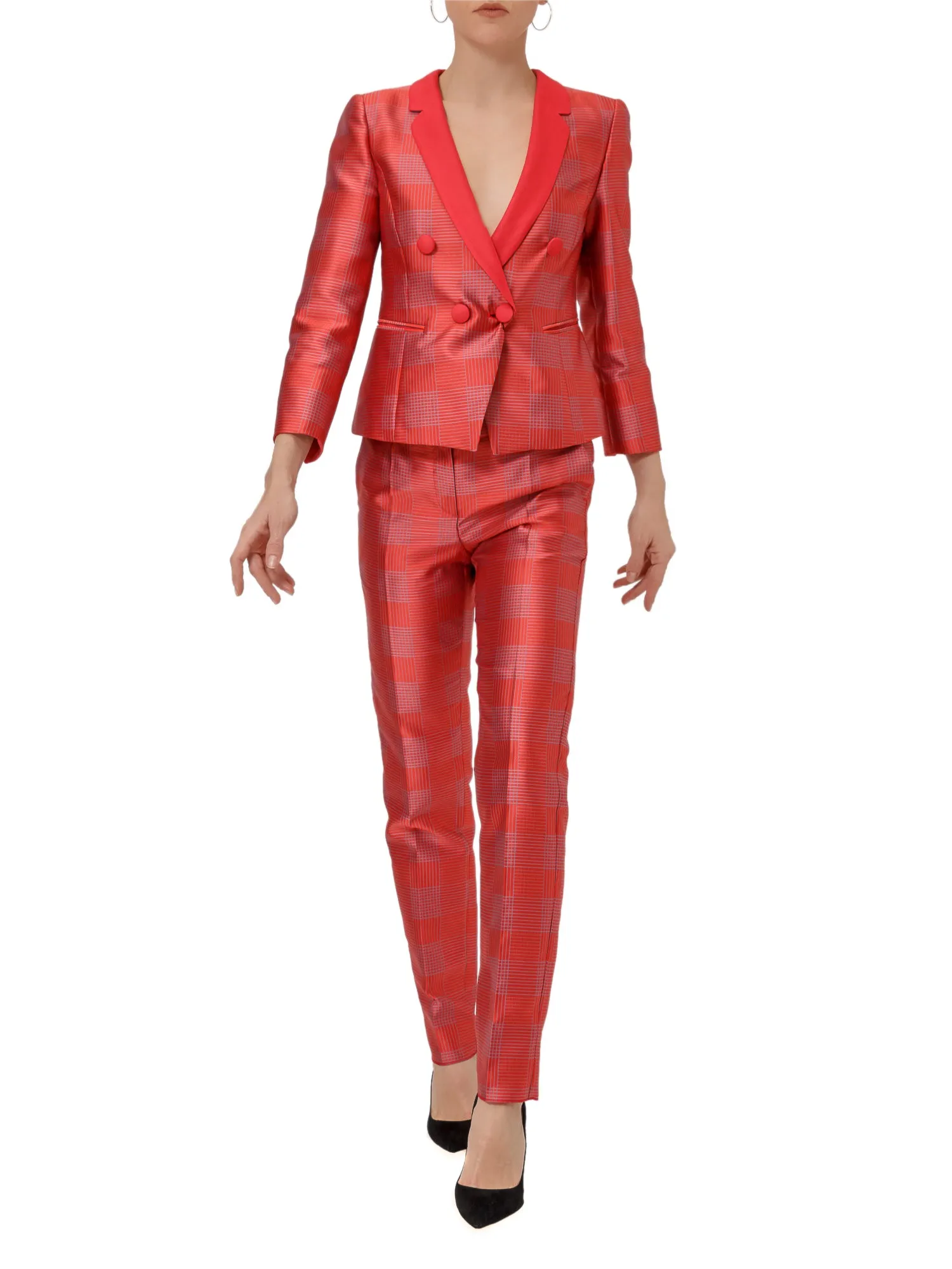 Emporio Armani Plaid Straight-Leg Pants