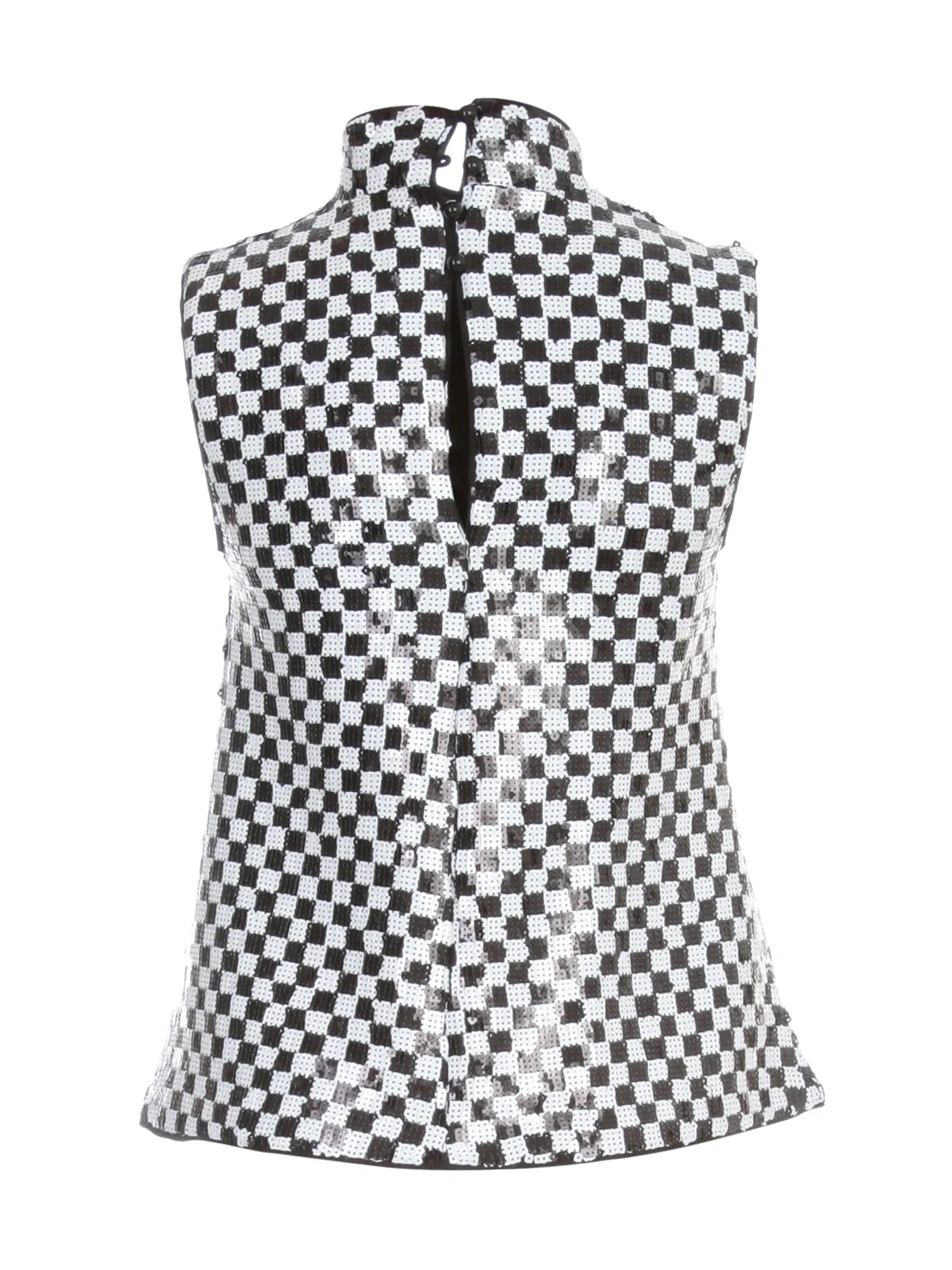 Emporio Armani Sequin Embellished Mock Neck Top