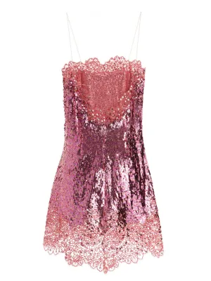 Ermanno Scervino Sequinned Lace-Detailed Mini Dress