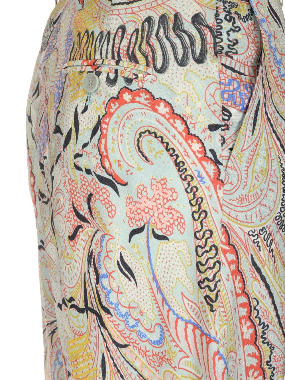 Etro Allover Graphic Print Wide-Leg Trousers