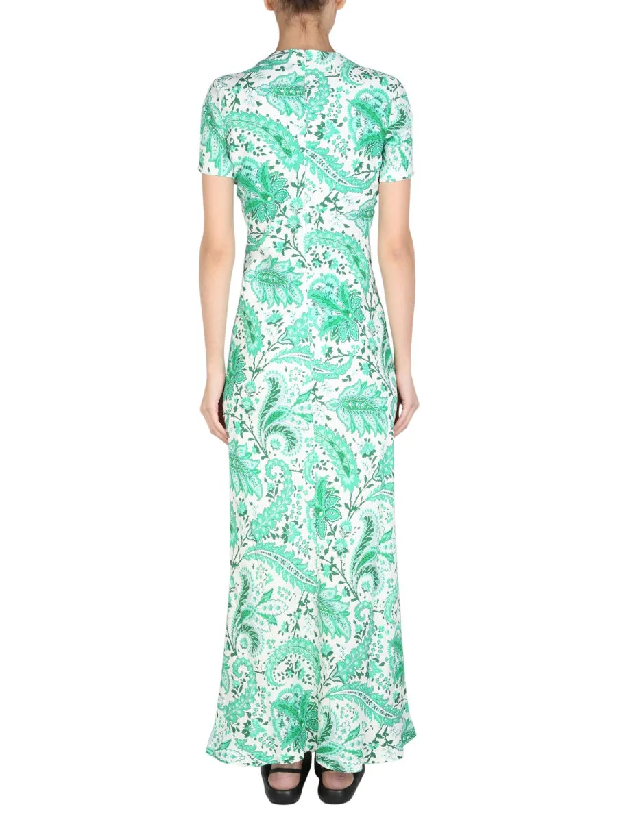 Etro Allover Printed Short-Sleeved Maxi Dress
