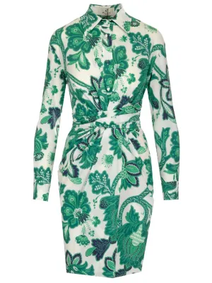 Etro Floral Printed Long-Sleeved Dress