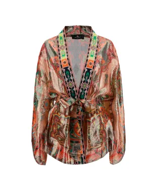 Etro Graphic Printed Tied-Waist Jacket