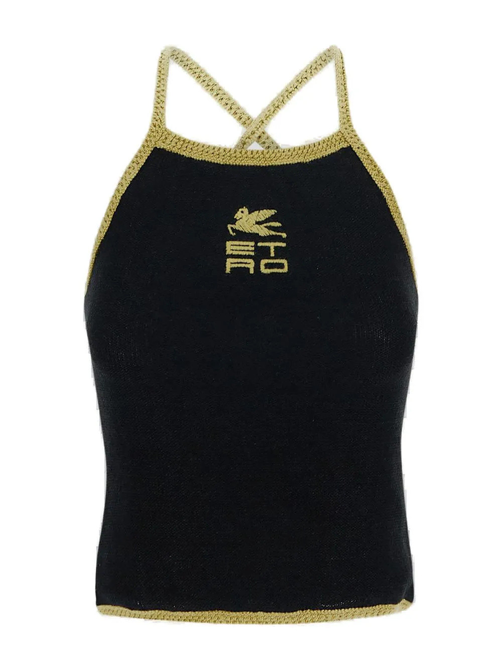 Etro Logo Embroidered Knitted Tank Top