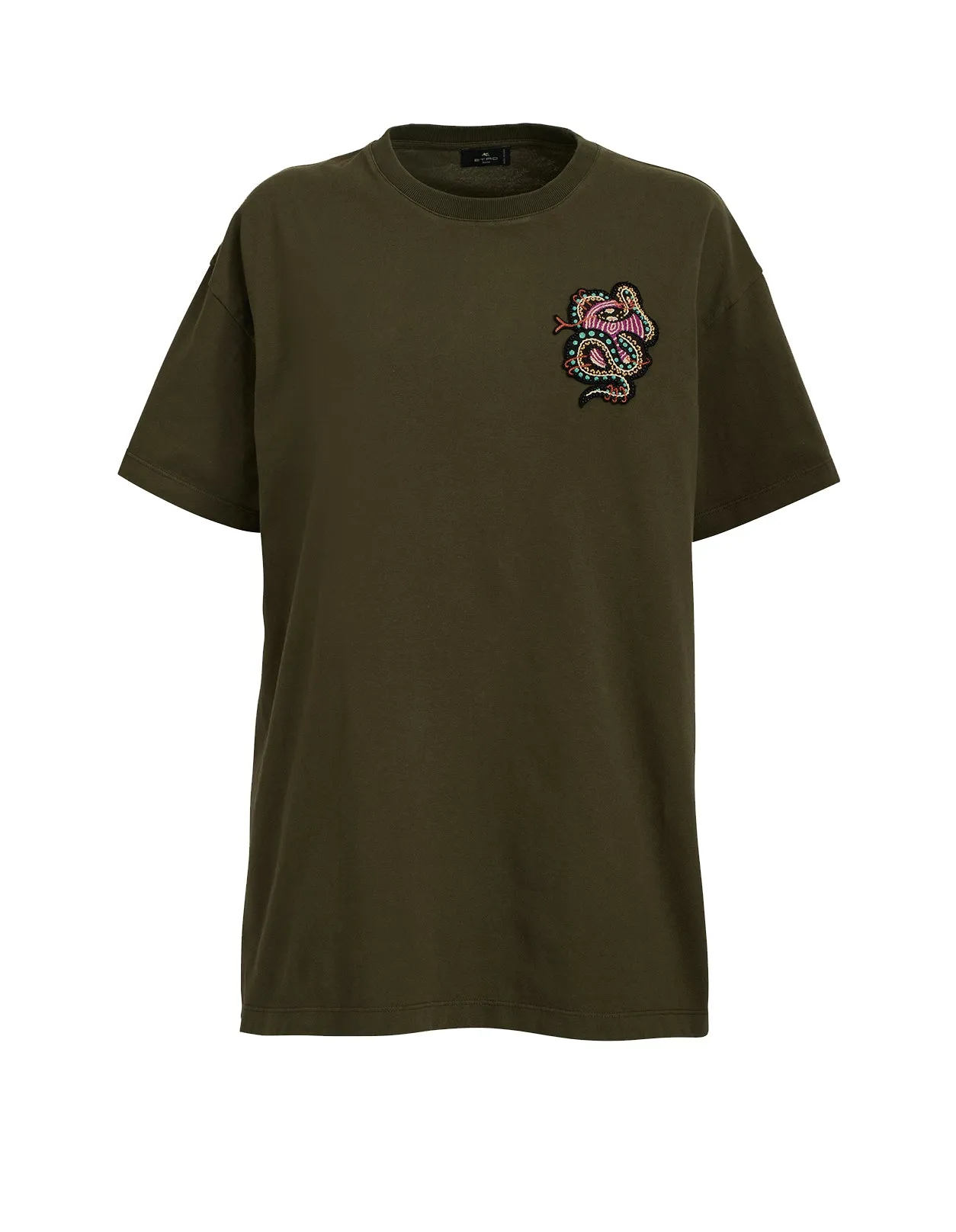 Etro Motif Embroidered Crewneck T-Shirt