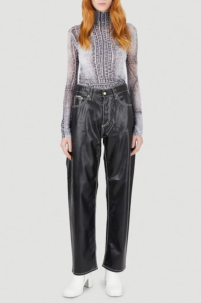 Eytys Contrast-Stitch High-Waisted Pants