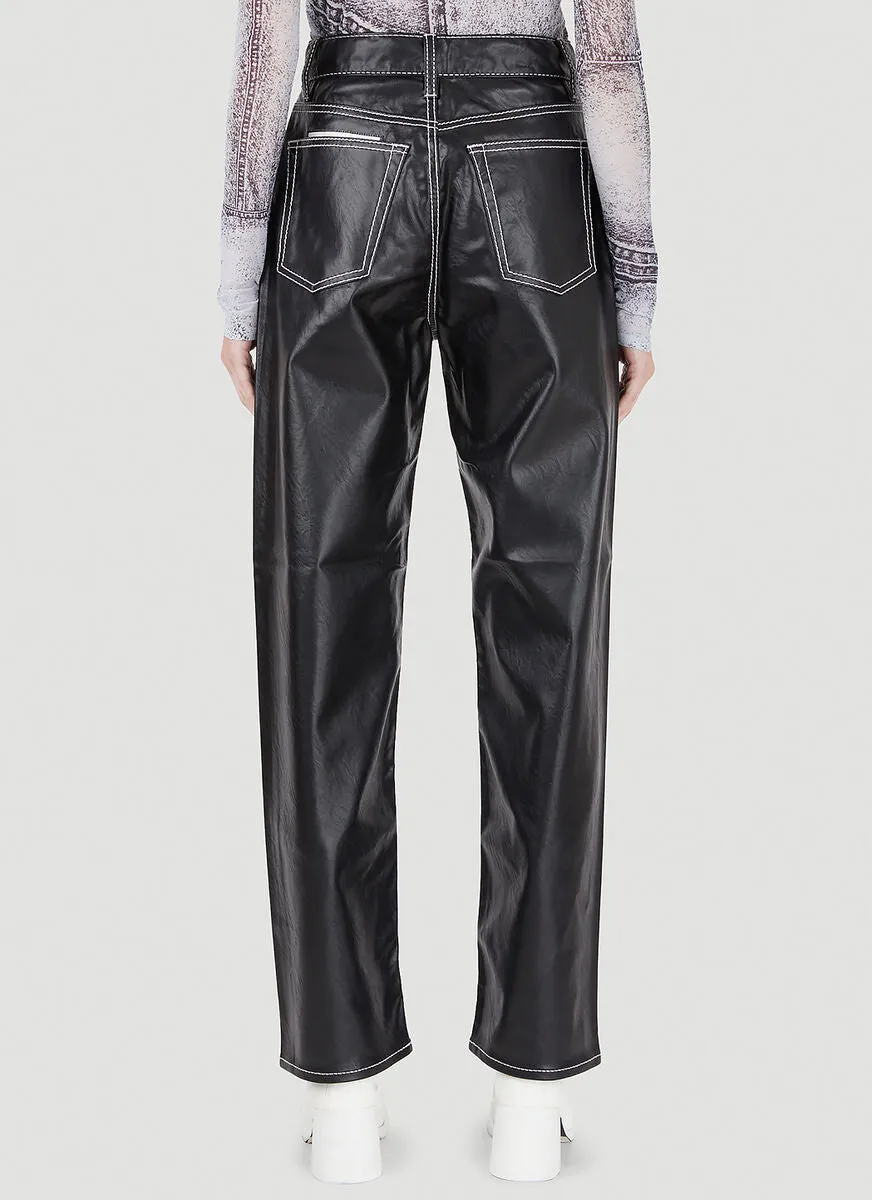 Eytys Contrast-Stitch High-Waisted Pants
