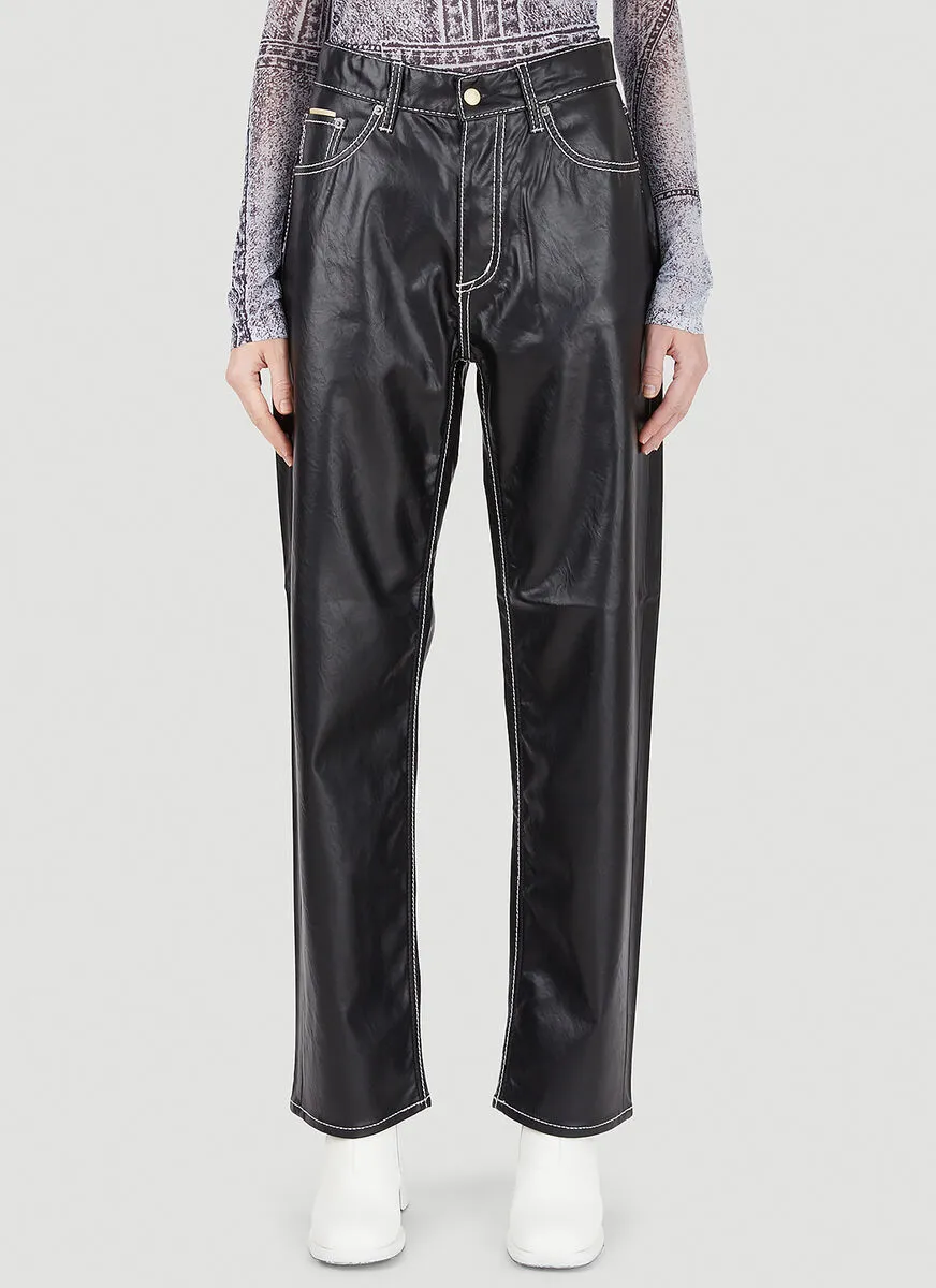 Eytys Contrast-Stitch High-Waisted Pants